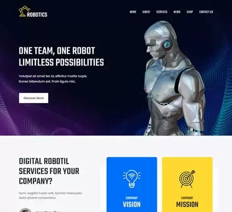 Robotic automation WordPress Theme