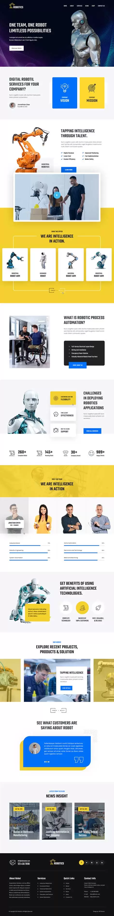 Robotic automation WordPress Theme