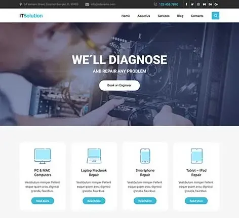 Software company WordPress theme