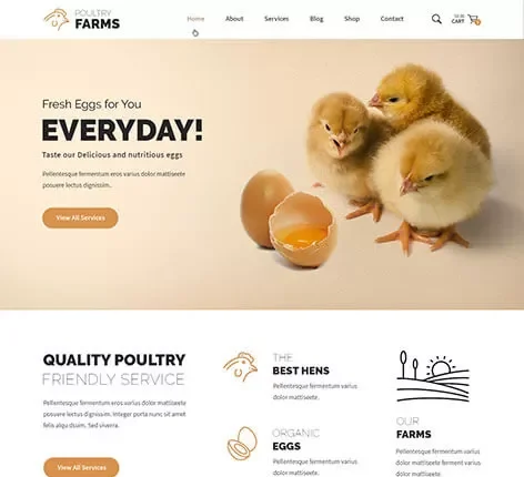 Poultry & Crow farm WordPress Theme