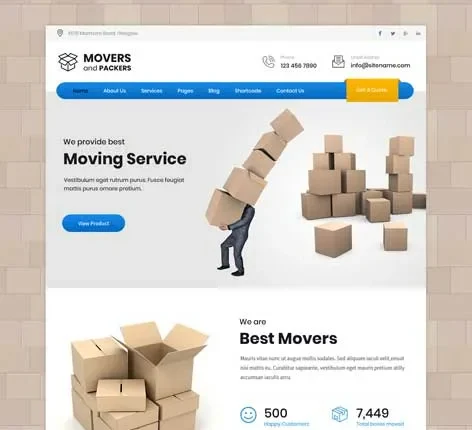 Packers and Movers WordPress Theme