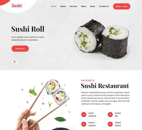 sushi restaurant WordPress theme