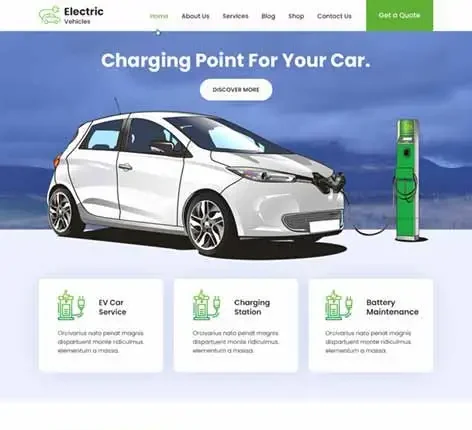 electric mobility services WordPress theme