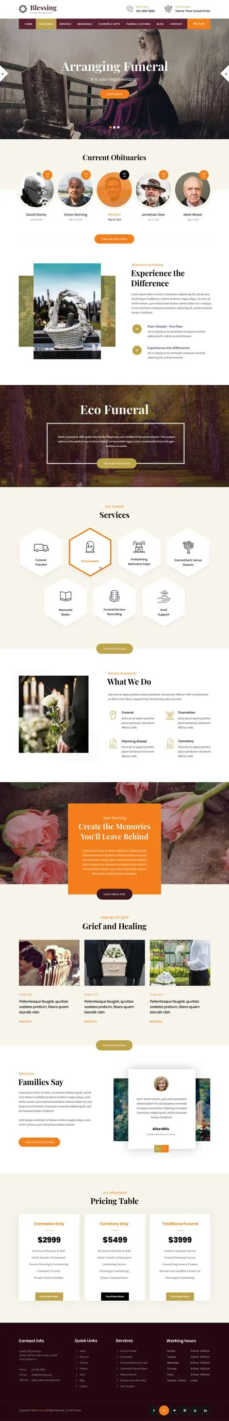 funeral Service WordPress Theme