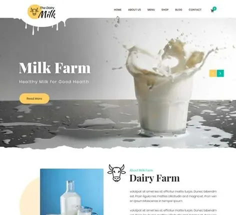 Milk Products WordPress Theme