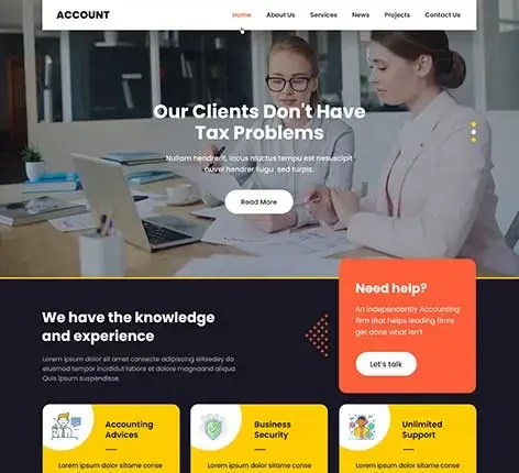 finance accounting WordPress theme
