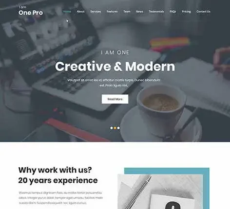 Single Page WordPress Theme