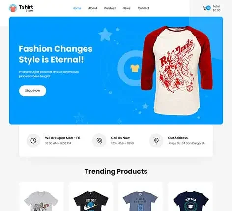 T-Shirt store WordPress theme