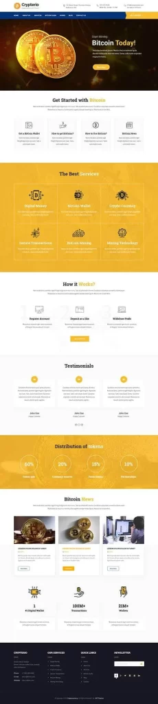 Bitcoin WordPress theme for cryptocurrency digital asset management site