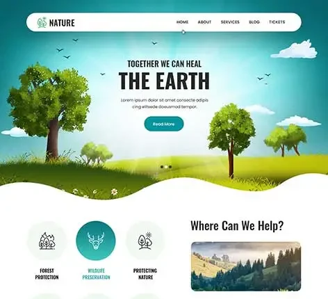 green nature WordPress theme