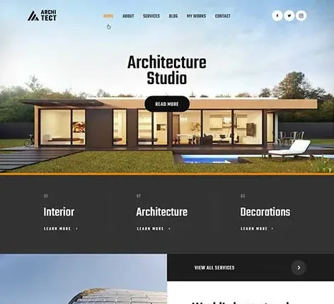 architecture portfolio WordPress theme