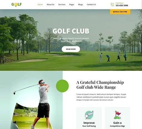 golf academy WordPress theme