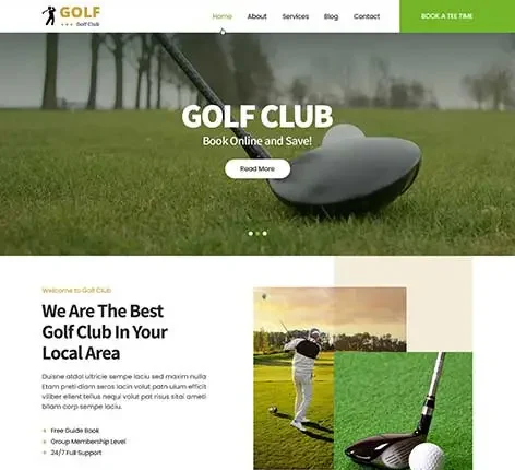golf academy WordPress theme