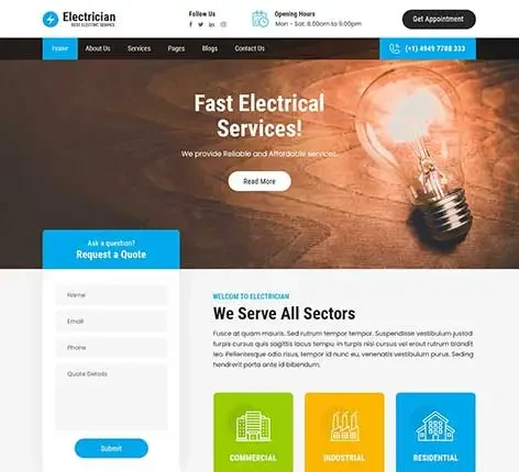 Electric Service WordPress Theme