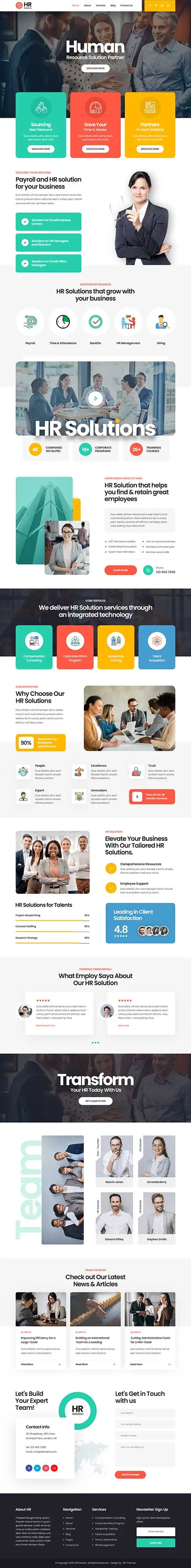 HR Management WordPress theme