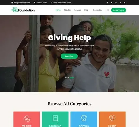 Nonprofit Charity Donation WordPress Theme
