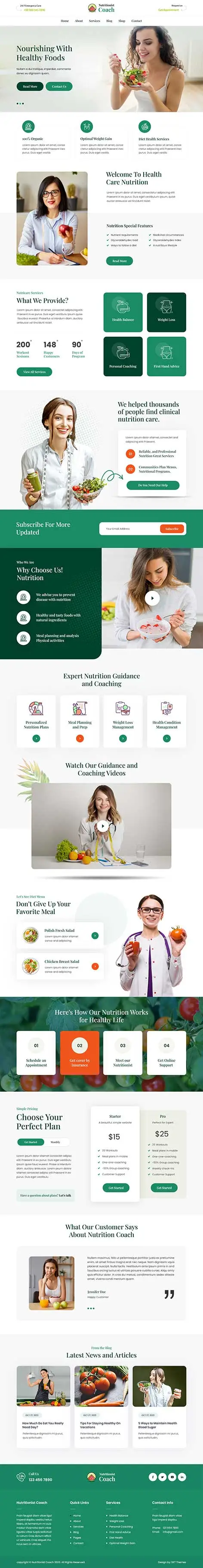 dietitian WordPress theme