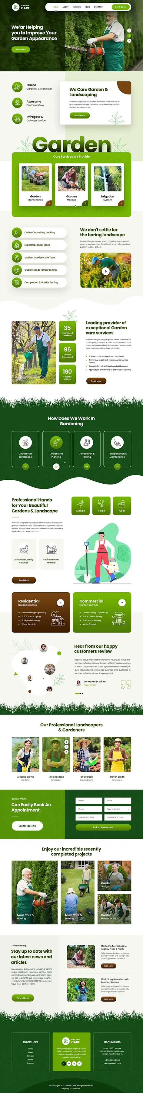 Garden Care and Service WordPress Theme