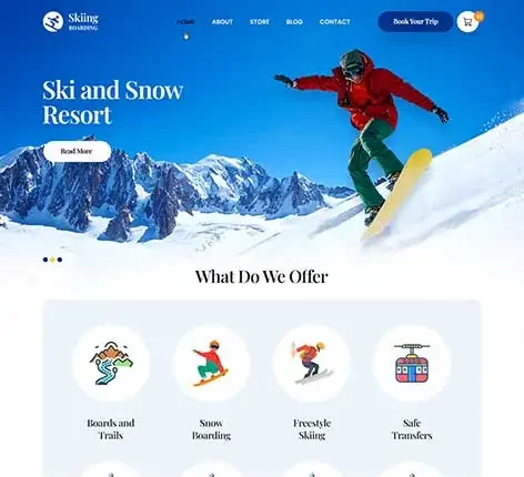 Snowboard school WordPress theme