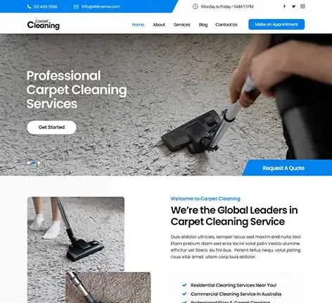 Carpet WordPress Theme design for Carpet Cleaning website services