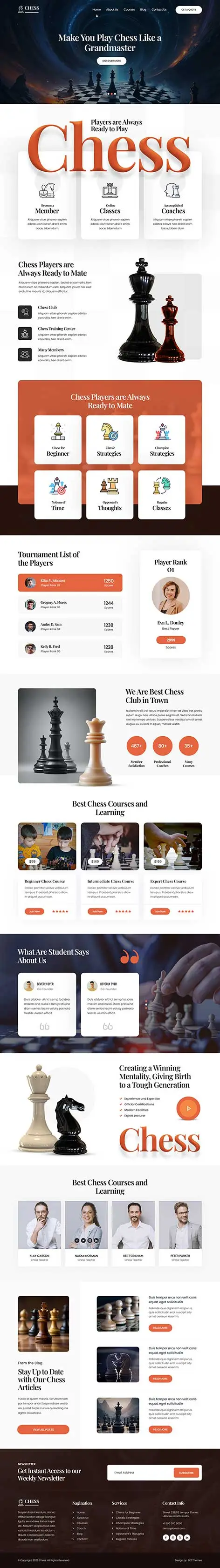 Chess Club Course WordPress Theme
