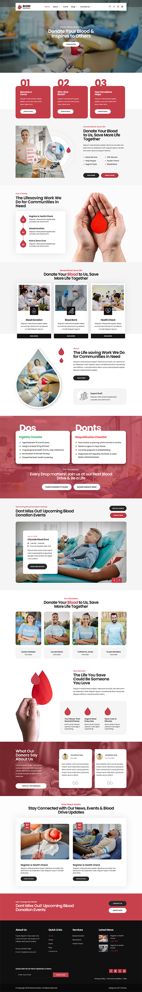Best Blood Donation Management WordPress Theme for NGOs, Blood Banks & Charity Organisations