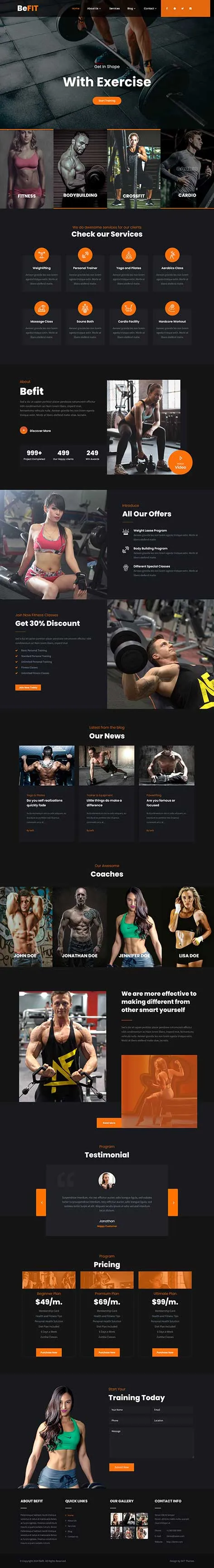 Boxing Gym WordPress Theme