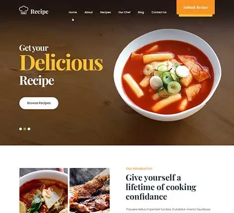Food Blog Website Template