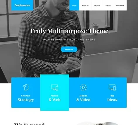 Horizontal Layout WordPress Theme