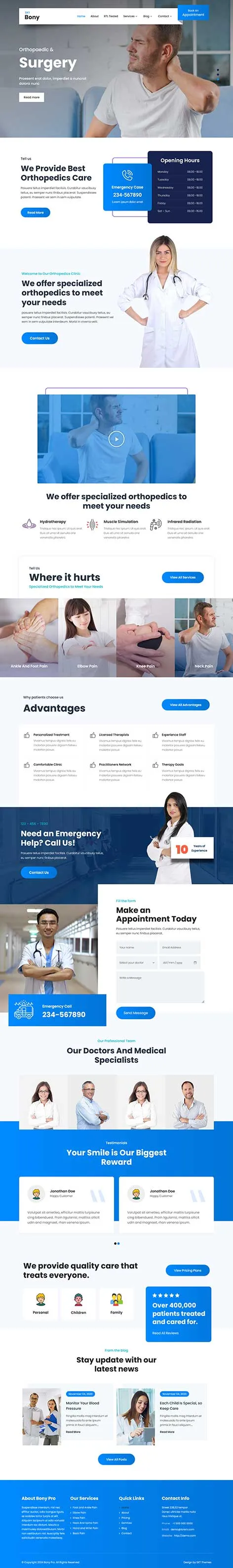 Prosthetics Medical Center WordPress Theme