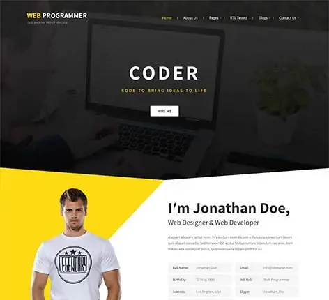 Programmer Portfolio WordPress Theme