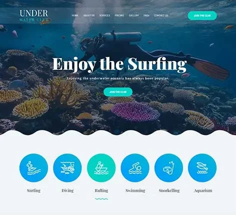 Scuba Diving Courses WordPress Theme