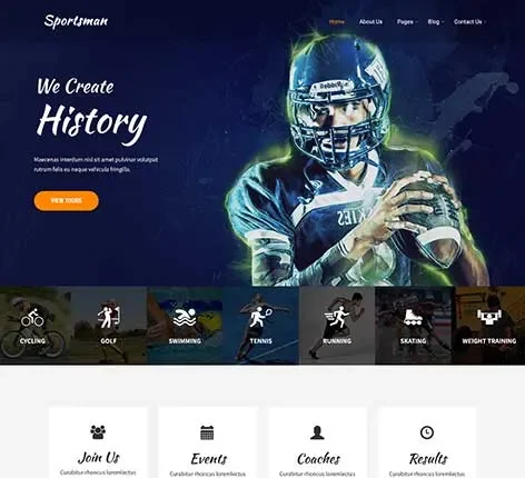 Sports league WordPress Theme