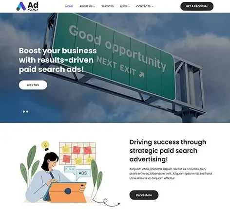 Billboard Advertisement Services WordPress Theme