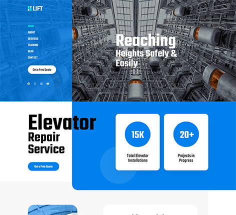 SH Elevator-Elevator Service WordPress Theme Free